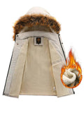 Cold Winter Thicken Super Warm Plush Detachable Hood Male Coats