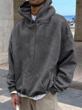 Men's Pure Color Pullover Oversized Brushed Hoodies