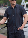 Men's Stylish Plus Size Button Up Striped Shirts