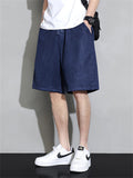 Male Simple Plain Summer Elastic Waist Shorts