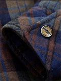 Men's Plush Liner Thickened Stylish Plaid Hooded Coat