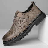 Men's Summer Breathable Hollow Out British Thick Sole Shoes