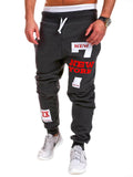 Male Casual Number 7 Printed Letter Sweatpants