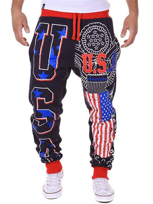 USA National Flag Hip-Hop Baggy Pants for Men