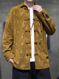 Men's Chinese Style Lapel Bamboo Corduroy Jacket