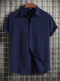 Simple Solid Color Cotton Linen Breathable Men's Shirt