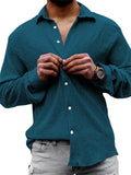 Comfortable Lapel Long Sleeve Loose Linen Shirt for Men