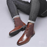 Male Fashionable Warm Antiwear Height-increasing Martin Boots