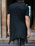 V Neck Irregular Hem Leisure Long T-shirt for Men