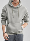 Fashion Classic Letter Print Drawstring Sports Hoodie for Men