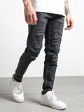 Men's Street Style Metal Dot Patchwork Pencil Jeans