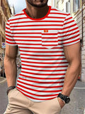 Men's Summer Casual Striped Short Sleeve Shirt