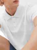 Men's Simple Solid Color Short Sleeve Polo Shirt