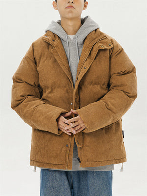 Men's Street Fashion Warm Cotton Padded Corduroy Coats