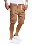 Male Casual Pleated Multi-pocket Outdoor Cargo Shorts