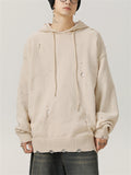 Ripped Loose Knitted Hoodies for Men