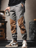 Male Trendy Straight Leg Contrast Color Trousers