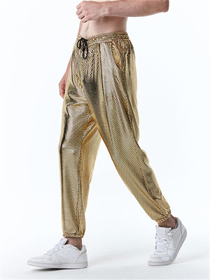 Men's Casual Diamond Stamping Print Disco Pants