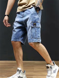 Male Summer Fashionable Multi-Pocket Denim Shorts