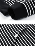 Men's Casual Zebra Stripes Plush Lining Zipper Hoodies