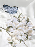 Men's Chinese Style Flying Butterfly Pear Flower Embroideried Shirt