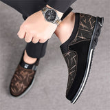 Men's Trendy Printed Rubber Sole Slip On Flat Shoes