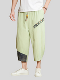 Cotton Linen Breathable Loose Men's Cropped Pants