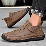 Sports Style Lace Velcro Flat Shoes for Male