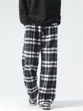 Male Casual Popular Elastic Waist Plaid Pants