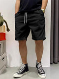 Men's Stylish Drawstring Corduroy Knee Length Shorts