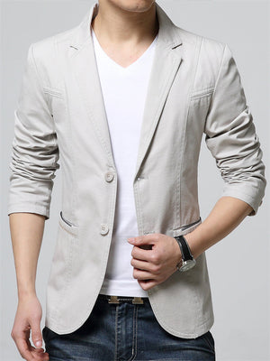 Male Stylish Button Up Spring Autumn Blazer Jacket