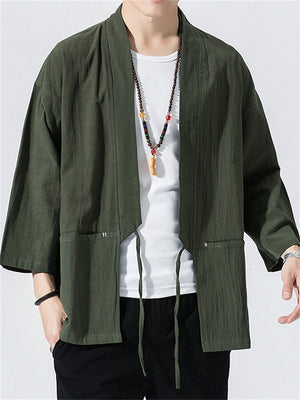 Cissot Casual Loose Comfy Kimono Shirts for Men