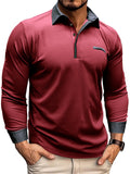 Office Wear Lapel Long Sleeve Autumn Polo Shirt for Men