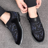 Men's Trendy Printed Rubber Sole Slip On Flat Shoes