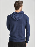 Men's Plaided Texture Knitted Long Sleeve Hoodies