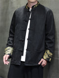 Men's Oriental Dragon Embroidery Knot Button Jackets