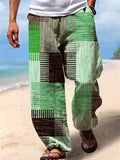 Men's Oversized Color Block Casual Beach Pants for Summer