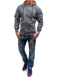 Male Personality Side Zipper Fleece Hoodies