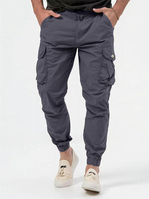 Male Fashion Chic Solid Color Cargo Trousers