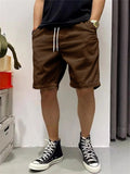 Men's Stylish Drawstring Corduroy Knee Length Shorts