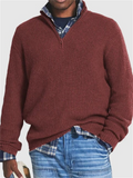 Men's Stand Collar Warm Windproof British Knit Sweater