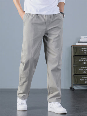 Men's Simple Style All Match Cotton Straight Leg Casual Pants