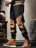 Male Trendy Straight Leg Contrast Color Trousers