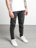 Men's Street Style Metal Dot Patchwork Pencil Jeans