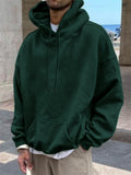 Men's Pure Color Pullover Oversized Brushed Hoodies