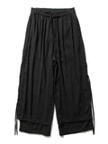 Men's Zen Style Side Slit Lace Up Layered Linen Pants