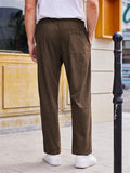 Men's Solid Color Stylish Corduroy Straight-leg Pants