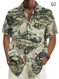 Retro Hawaiian Style Men's Nautical Elements Printed T-shirts