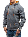 Male Personality Side Zipper Fleece Hoodies