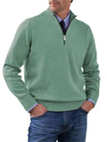 Men's Fall V Neck Half Zip Keep Warm Knit Sweater